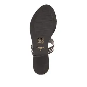 Carlton London Women's Black Flat Sandal (CLL-5090), 3 UK
