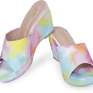 JM LOOKS Fashion Multi Colour Wedges Heels Sandals With Solid Comfortable Sole For Womens & Girls RV-4-Multi-37-X