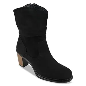 ROCIA Regal Black Women Suede High Heeled Boots