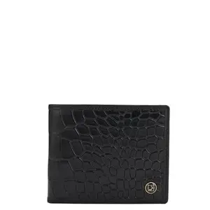 Da Milano RFID Protected Leather Wallet for Men with Card Slot - Black