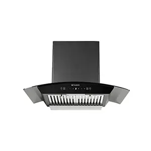 Faber 75 cm 1500 m³/hr Autoclean Curved Shape Kitchen Chimney | 2 years on comprehensive warranty on product, 12 years warranty on motor | HOOD PRIMUS PLUS ENERGY IN HCSC BK 75 with SS Baffle Filter