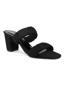 Inc.5 Women Black Textured Block Heels