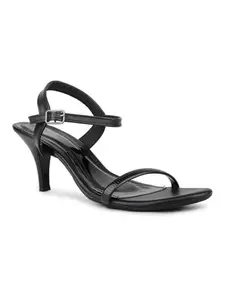 Inc.5 Womens Black Party Wear Striped Square Heels