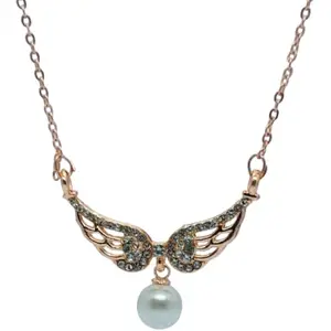 Laad Angle Wings Chain Pendant Necklace for Women's | Artificial Jewellery Idol Gift for Women