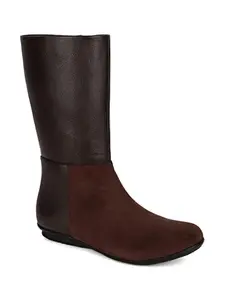 Bruno Manetti Women's Brown calf Length slipon with side ziper Boots