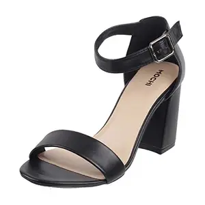 Mochi Womens Synthetic Black Sandals (Size (7 UK (40 EU))