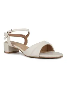 Inc.5 Womens Cream Party Wear Solid Round Toe Heels