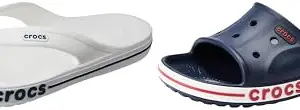 Crocs Unisex Adult Bayaband Flip White/Navy Casual Flop-9 Kids Uk (205393-126) Unisex-Adult Bayaband Slide Nvy/Pprnavy/Pepper(205392-4Cc-M10W12) Uk Size 9