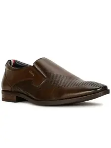 Bata Poly Slipon Men Formal Slip-On Shoes in Brown,10 UK