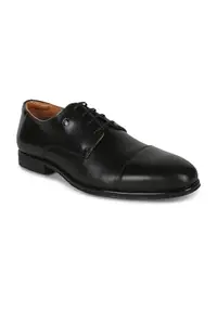 Louis Philippe Men Black Leather Lace Up Shoes