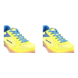Nivia Men's Yellow Aster Blue Flash Shoe 10UK Men's Yellow Aster Blue Flash Shoe 9UK