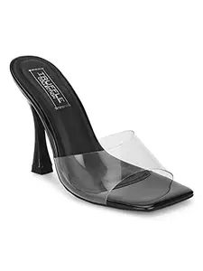 TRUFFLE COLLECTION Women's TP10046-01 Black Patent Leather Fashion Sandals - UK 8