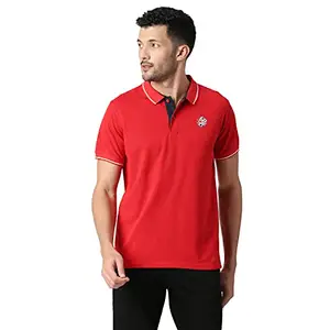 Pepe Jeans Men's Solid Regular Fit T-Shirt (PM542058255XXL_Classic Red