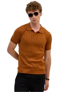 Snitch Rust Textured Polo T- Shirts