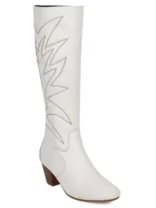 Elle Women's Zip Boots Colour-White, Size-UK 6