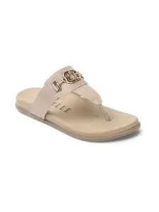 ELLE Flip Flop Sandal, Colour-Beige,Size-UK 4