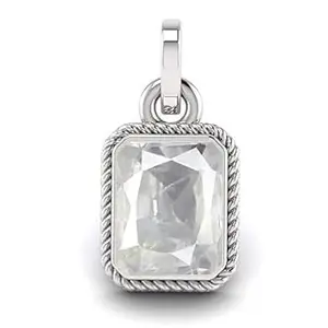 AKSHITA GEMS 10.25 Carat 11.00 Ratti White Sapphire Original Pendant by Lab Pukhraj Ratan for Ring Pendant of Men & Woman