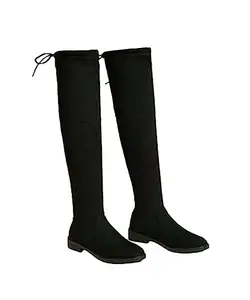 Froh Feet Fashion Over Knee High Womens Boots Block Heel Pull On Heels Stylish Solid Heels Long Boots For Womens & Girls