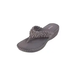 Mochi Women Grey Thong Comfort Slip-on Sandal UK/5 EU/38 (44-151)