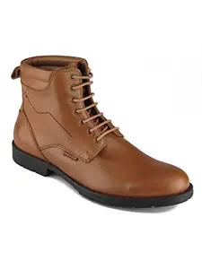 Red Chief Tan Leather Casual Derby Shoes for Men