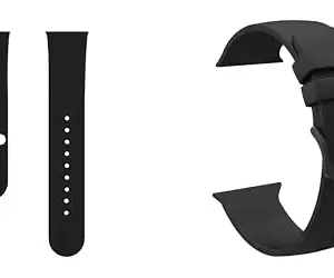 ACM Pack of 2 Watch Strap Slide 42mm 44mm 45mm 46mm 49mm Silicone Belt compatible with Maxima Max Pro Coral Plus Smartwatch Sports with Color Hook Band (Black)
