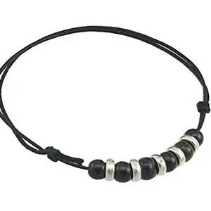 High Trendz Black Thread Adjustable Knot Anklet With Charms For Women And Girls (Charm -15)