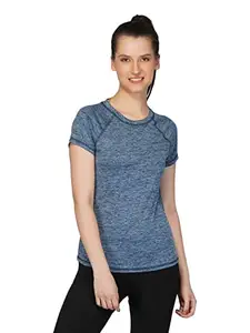 Imperative Drifit Active wear Sports T-Shirt for Women (Navy Blue, Size- S)