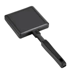 Sandwich Maker with Non-Stick Surface, 10 x 12 cm Cooking Plate, 35 cm Long Handle, Black