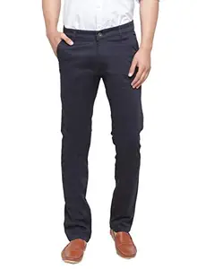 Ben Martin Men's Regular Fit Cotton Casual Navy Blue Trouser Size 28