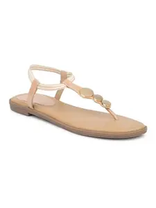 INC.5 Women Beige Open Toe Flats