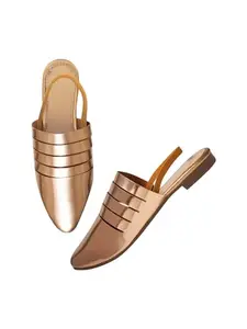 Selfiee Trending Stylish Bellies Soft & Comfortable Mules Shoes for Womens and Girls Rose Gold