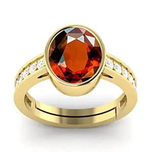LMDPRAJAPATIS 8.25 Ratti/ 7.25 Carat Natural Garnet/Gomed Engagement Ring For Women And Men