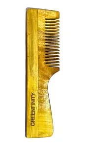 Pure Kacchi Neem Wooden Comb – Drenched in 14 Herbs, Neem & Sesame Oil for Best Results- Frizz Control, Detangling & Shine, Suitable for All Hair Types