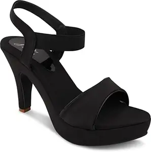 JM LOOKS Fashion Casual Cone Heels Sandals With Solid Comfortable Sole For Womens & Girls YG-1-Black-40-X