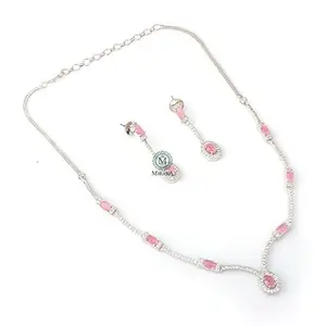MIRANA Rubans Pastel Pink Designer Necklace Set