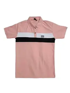 Festive MART Men's Regular Fit Polo T-Shirt | Polyester Cotton | Soft Breathable & Comfortable (Medium, Peach)