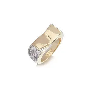 Shaze Classic Ring | unique ring | Made of Brass | cubic zirconina stones | Ring | Color - Gold