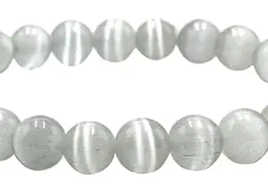 Grace Crystal World Selenite Crystal Bracelet, 8-MM Beads Bracelet - Men & Women - Balances Soul Body, Mind, Fashion & Spirituality, Removes Negative Energy
