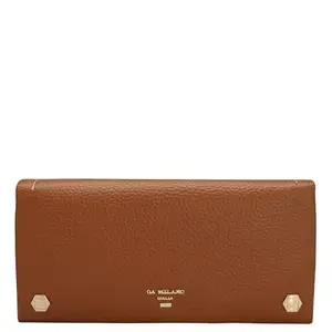 Da Milano Genuine Leather Brown Flap Womens Wallet (1031C)