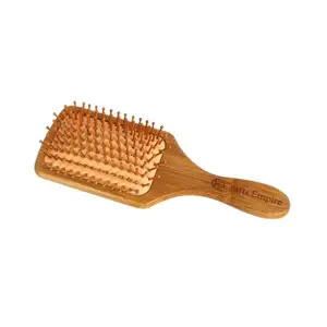 CRAFTS EMPIRE Women & Men – Bamboo wooden Paddle hair brush for men women Curly hair – Bamboo Wooden brush for hair growth with flat paddle brush comb