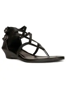 Bata Women's Wedge Heel Sandal - Black (4 UK) (6616154)
