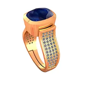 SIDHARTH GEMS 12.25 Ratti 11.00 Carat Earth Mined AAA+ Quality Natural Blue Sapphire Neelam 925 Sterling Silver Adjustable Gold Plated Ring for Women's and Men's