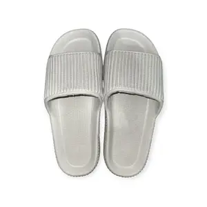 Comfortable Slip-On Slides with Ridged Sole, Grey (GREY, UK Footwear Size System, Adult, Men, Numeric, Medium, 8)