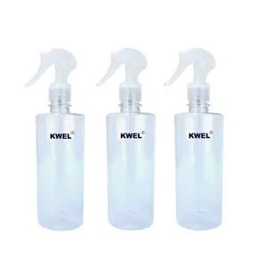 KWEL Empty Transparent Trigger Spray Bottle for Sprayer Unbreakable Plastic Sanitizer Multipurpose Mist Spray Bottle 300 ml - Pack of 3 (White)