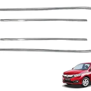 PRIOR Stainless Steel Window Frame Kit/Window Garnish for Honda Amaze | Suitable for All Models | Set of 4 pcs