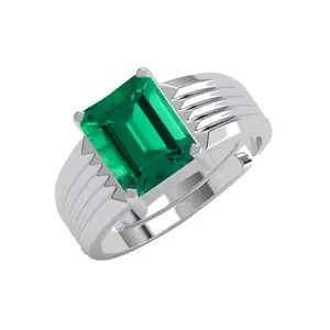 Clara Pure 925 Sterling Silver Kuba Men Ring |Size Adjustable, Platinum Plated, Swiss Zirconia | Gift for Men & Boys