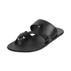 Mochi Men Black Casual Synthetic Leather Chappal UK/9 EU/43 (16-700)