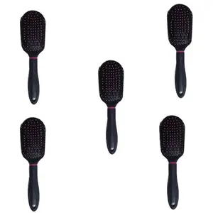 G Krishna Naturals Small Paddle Black Hair Brush for Women & Men | Durable Long Lasting Wood Kangi for Natural Hair Growth (Pack of 5) (GKNH5-06)
