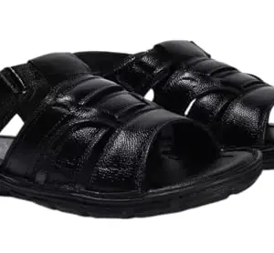 Lee Cooper Men's LC8714C Leather Casual Sandals - LC8714C_Black_44