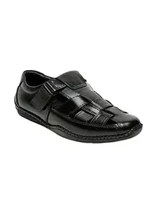 TEAKWOOD LEATHERS Teakwood Genuine Leather Casual Sandals & Slippers Footwear for Men(Black, 44)